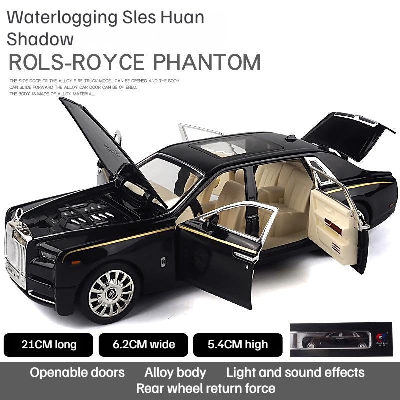 New 1:24 Rolls-Royce Phantom Starry Sky Top Car Simulation Sound And Light  Pull Back Alloy Car Model Decoration Boy Toy Car Gift