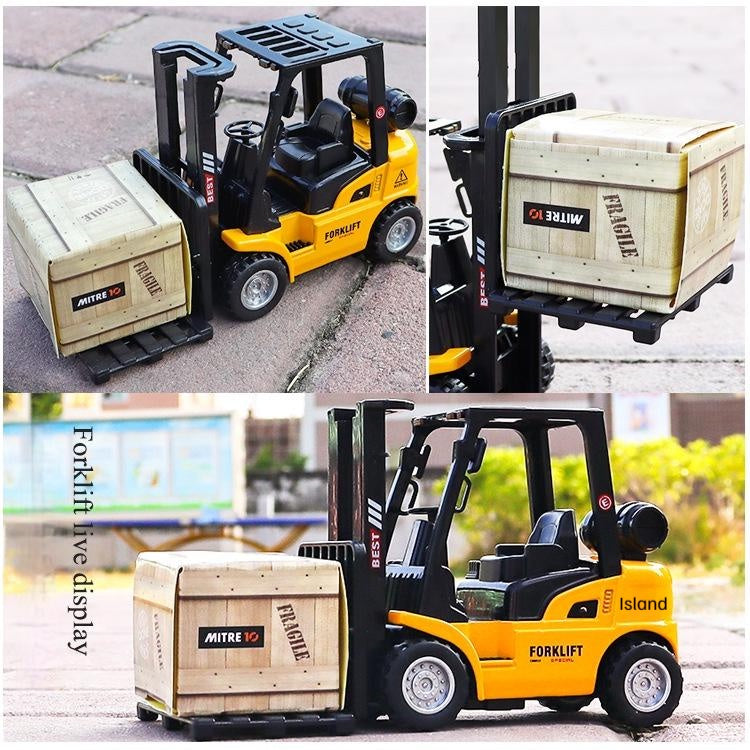 Boys' Alloy Toy Cars Children's Toys Mini Pull Back Construction Car Toys Construction Engineering Forklift Colour Box