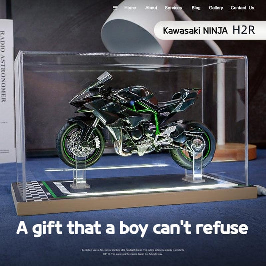 1:12 Kawasaki Ninja-H2R Motorcycle with Parking Lot